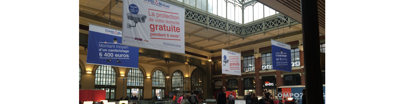 Le Crédit Mutuel Nord Europe s’affiche en grand à la gare Lille Flandres !